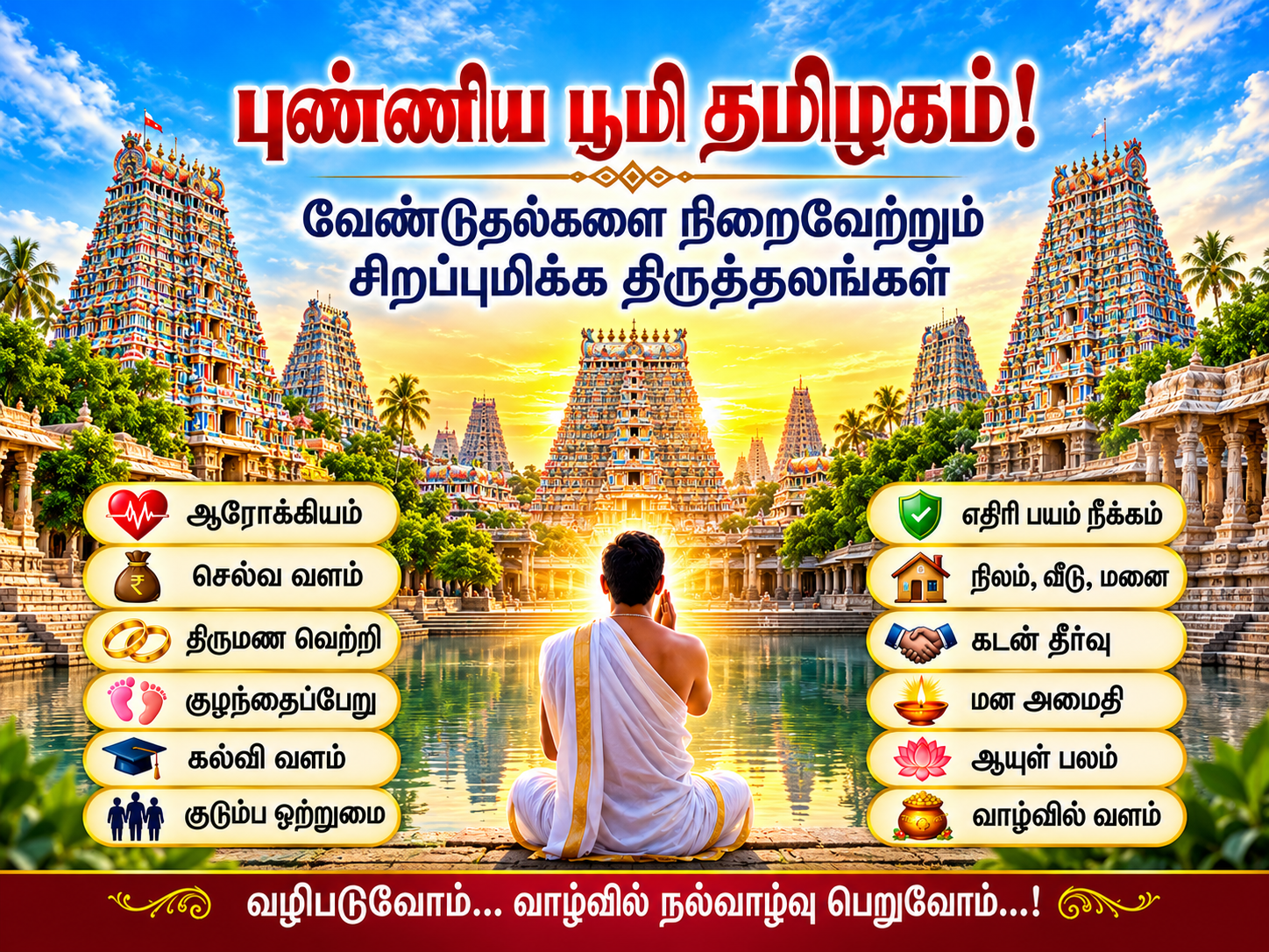 புண்ணிய பூமி தமிழகம்! வேண்டுதல்களை நிறைவேற்றும் சிறப்புமிக்க திருத்தலங்கள் – முழுமையான வழிகாட்டி